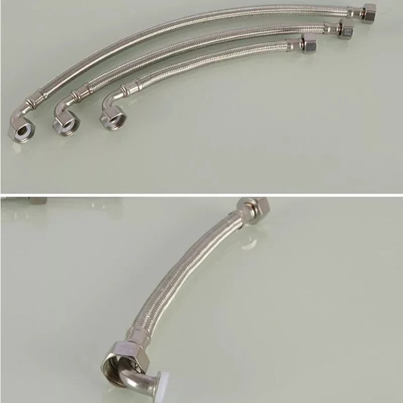 1/2 "BSP 一方関節エルボ 304 ステンレス鋼編組ホース給湯器蛇口温冷水入口パイプ 20CM-150CM