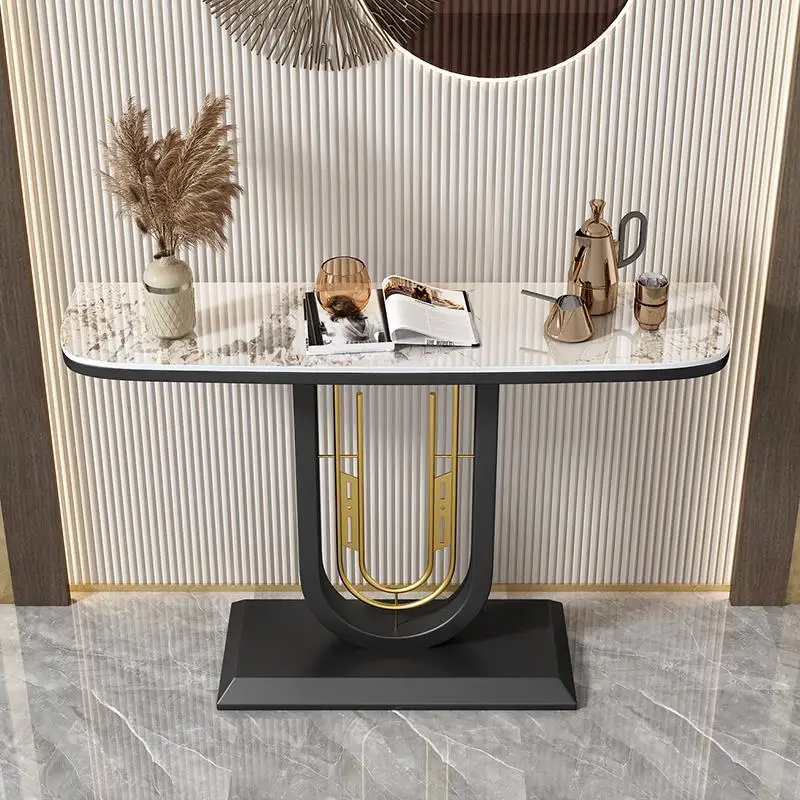 

Modern simple entrance entrance table Light luxury Italian rock slab Minimalist entrance