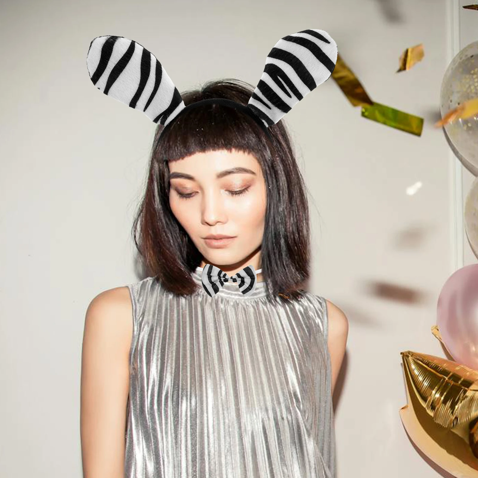 

1 комплект, 1, аксессуары в виде зебры, платье с животными, карнавальный головной убор, хвост, вечеринка, необычный танцевальный фестиваль, костюм на Хэллоуин, День святого Валентина