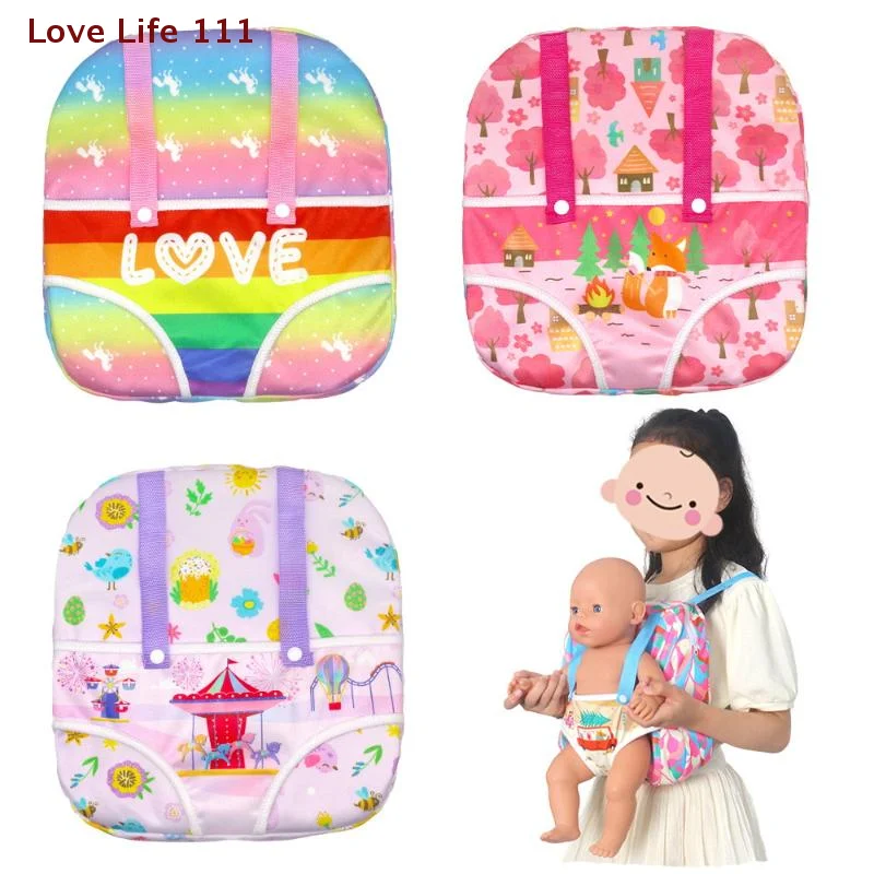 New Carrier Backpack For 12/14/16/18 Inch Born Baby Doll, 30/35/40/25cm Girl Dolls Out Going Holder