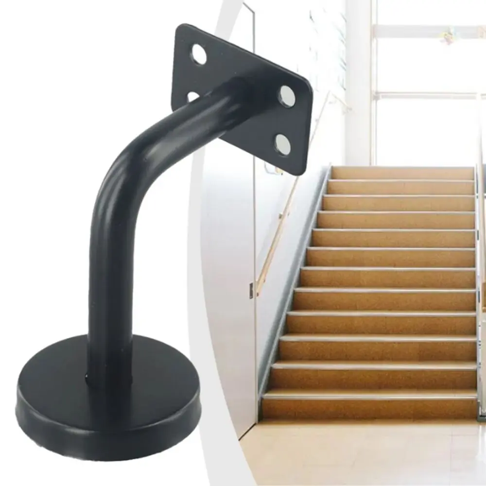 Stainless Steel Handrail Bracket High Quality Black Finish Stair Railing Accessory Wall Mounted Strong Support