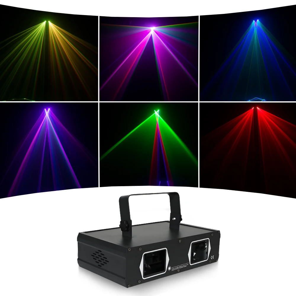 SHEHDS NOUVEAU Projecteur laser RGB à 2 têtes DMX512 pour DJ, discothèque, mariage, soirée, KTV, éclairage de danse à domicile