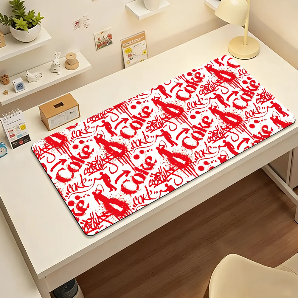 Fashion Drink C-Coca-C-Cola-S Mouse Pad Large Non-Slip Waterproof Mat Stitched Edge Keyboard Pad for Gaming Daily Office