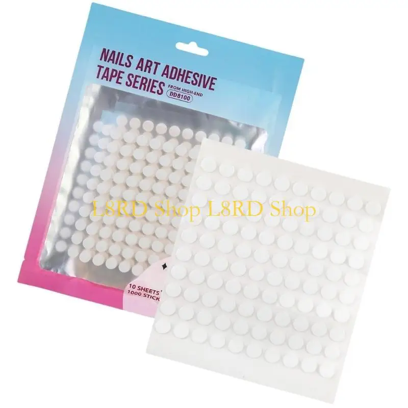 L8RD 허위 팁 양면 접착 테이프 네일 아트 홀더 용 투명 테이프 홈 인테리어 용 네일 디스플레이 테이프에 누르기
