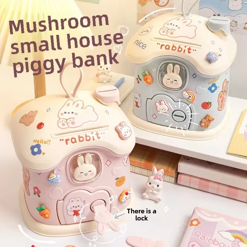 Cartoon Children Saving Pot High-capacity Kids Birthday Gift Creativity Cute House Piggy Bank Coin Paper Currency Banking Toys