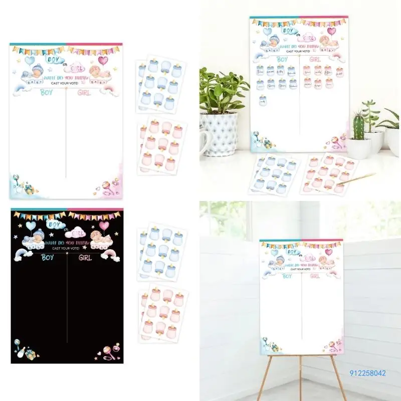 Gender Reveal Games for Guests Baby Shower Reveal Game Gender Voting Poster Set Drop shipping