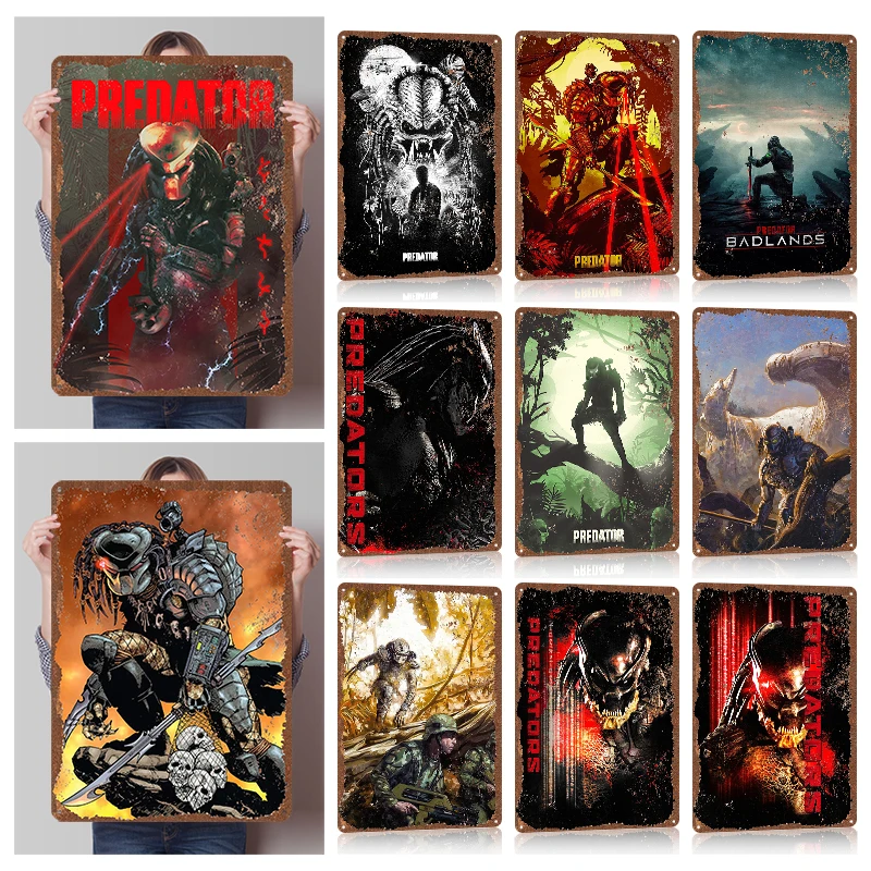 PredatorS Tinplate Posters Customizable Wall Art Retro Vintage Metal Tin Signs for Gaming Room Decoration Aesthetic House Home