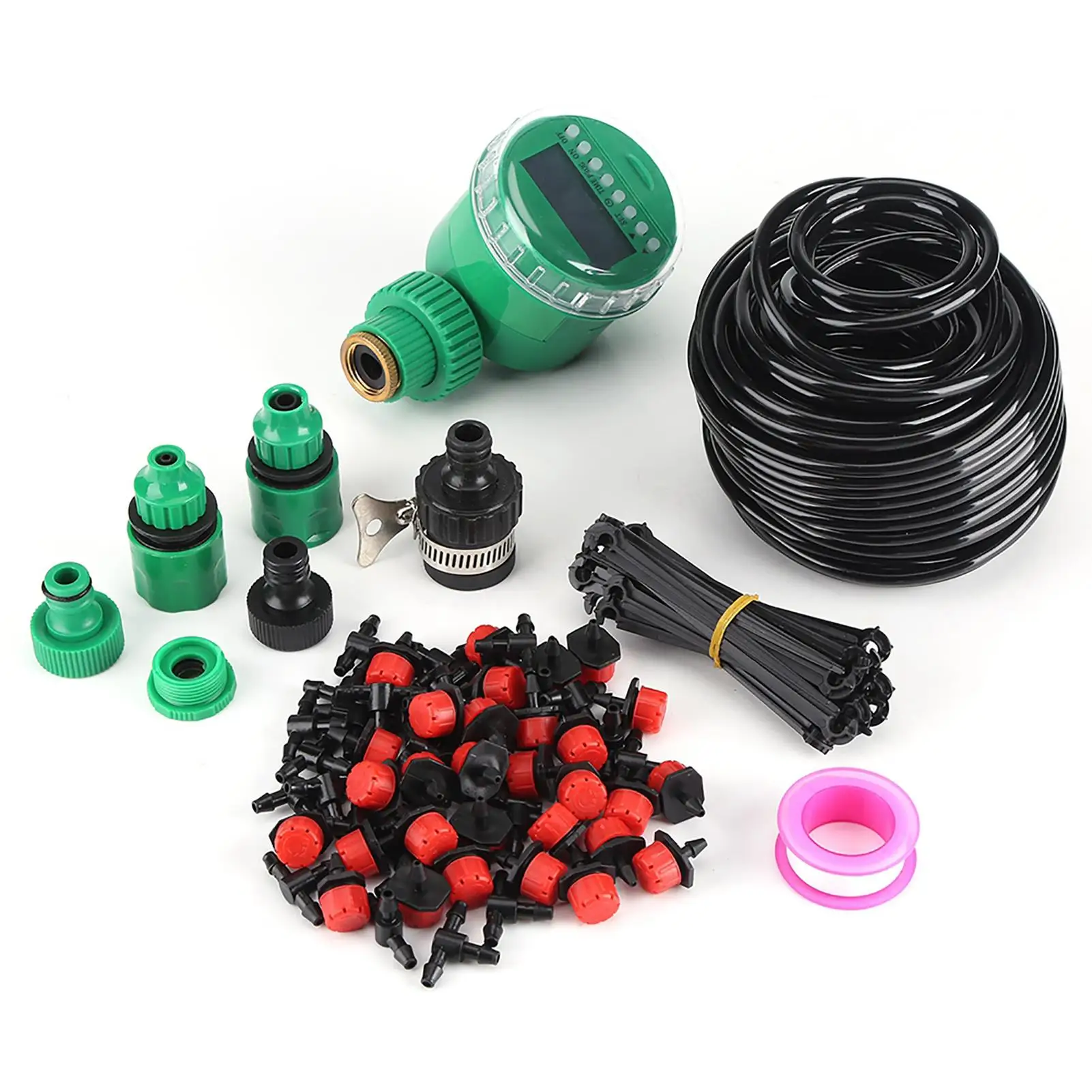 

25m DIY Plant Self Watering Micro Drip Irrigation System with Timer for Greenhouse Garden Automatic Watering Hose Kit