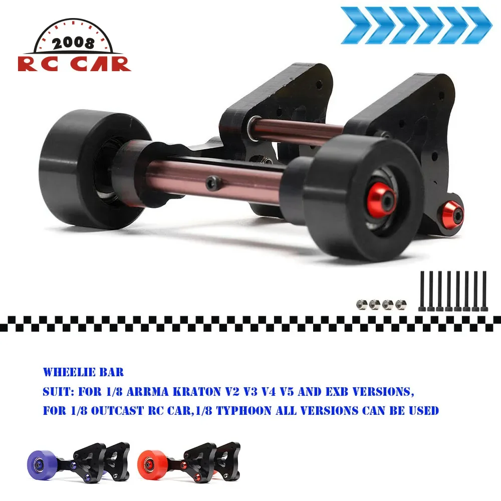 

1Set Nylon and Aluminum Head-Up Wheel Wheelie Raise Head Bar for RC CAR 1/8 ARRMA 6S KRATON OUTCAST TYPHOON Accesorios