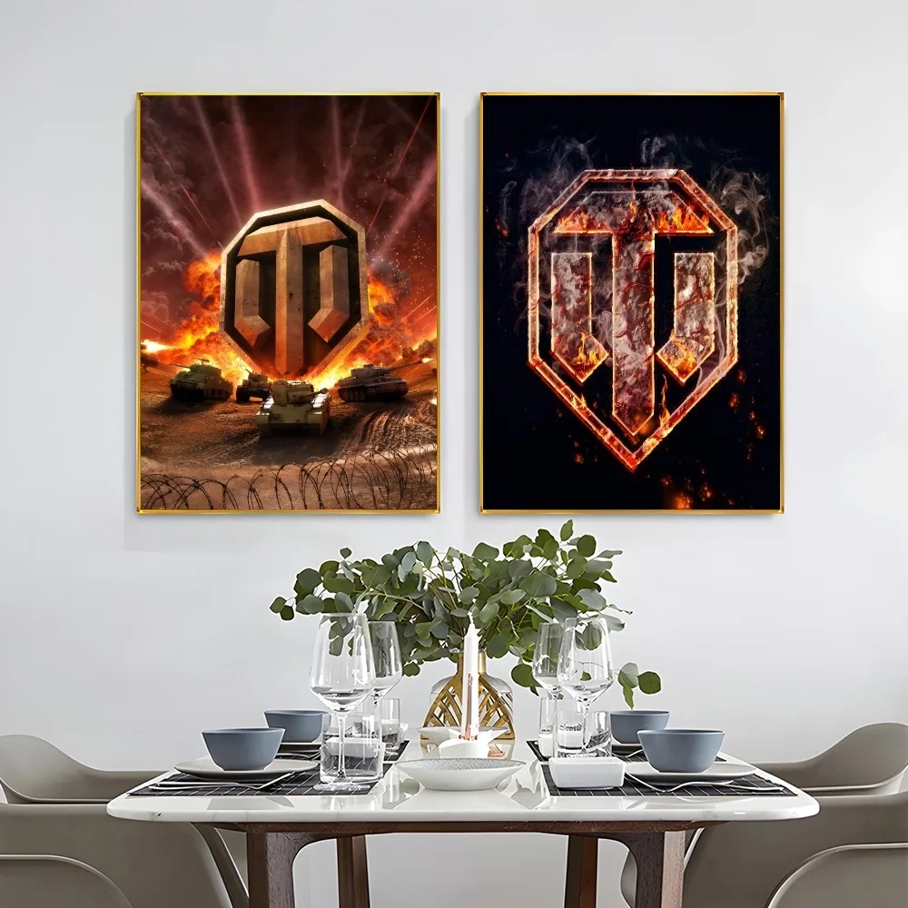 1PC World Of Tanks Poster Self-adhesive Art Waterproof Paper Sticker Coffee House Bar Room Wall Decor