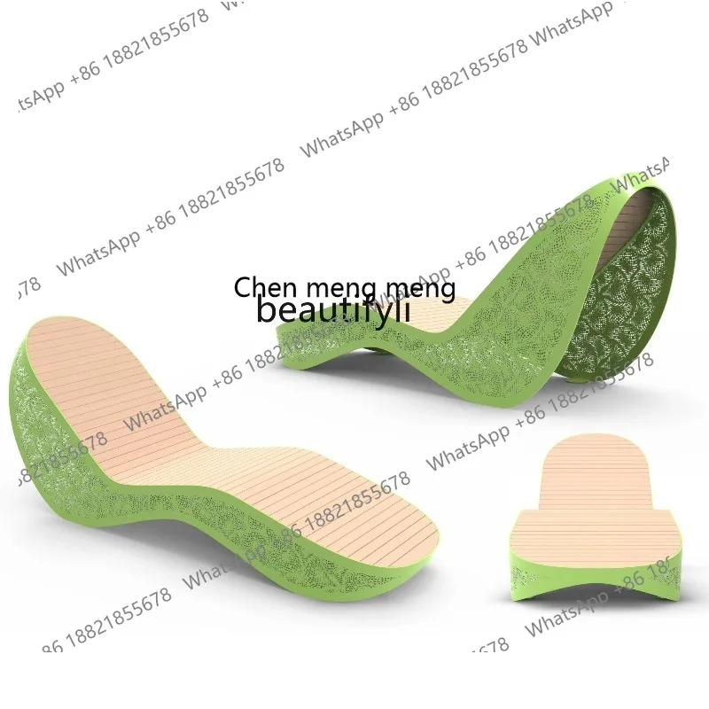 S7486 ss Outdoor Casual Recliner Hotel Swimming Pool Villa Courtyard Outdoor Stainless Steel Bearing Finish Lying Bed