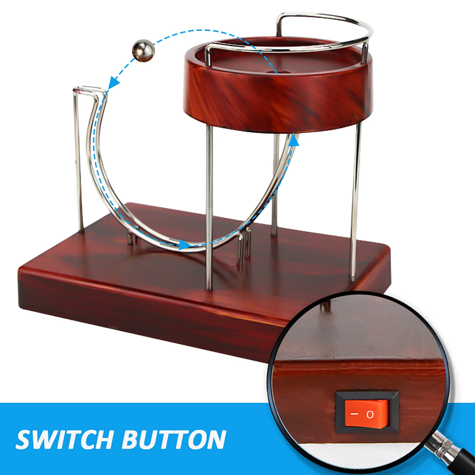 Iron Perpetual Motion Machine Kinetic Art Iron Perpetual Swing Rolling Ball Desktop Toy Black Science Physics Gadget Balancing