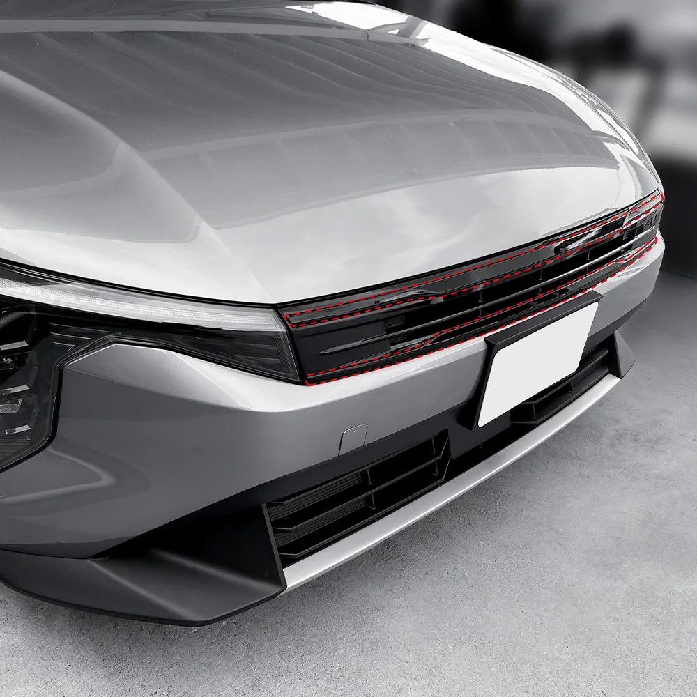 

For Kia K4 2024 2025 2026 Car Tuning Automotive Front Bump Grille Decorative Strip Cover Trim Exterior Accessories