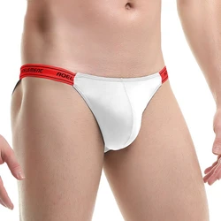 Nylon Solid color stretch tight sexy low rise ice silk high fork men's briefs fitness sports comfort briefs pride yourself