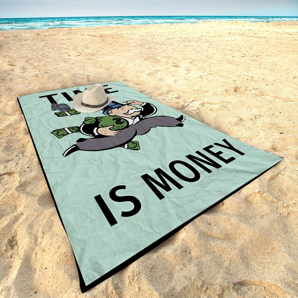 

Monopoly Millionaire Dollar Money Microfiber Beach Towel Absorbent Quick dry Soft Yoga Swimming Resort Mountain Climbing Towel