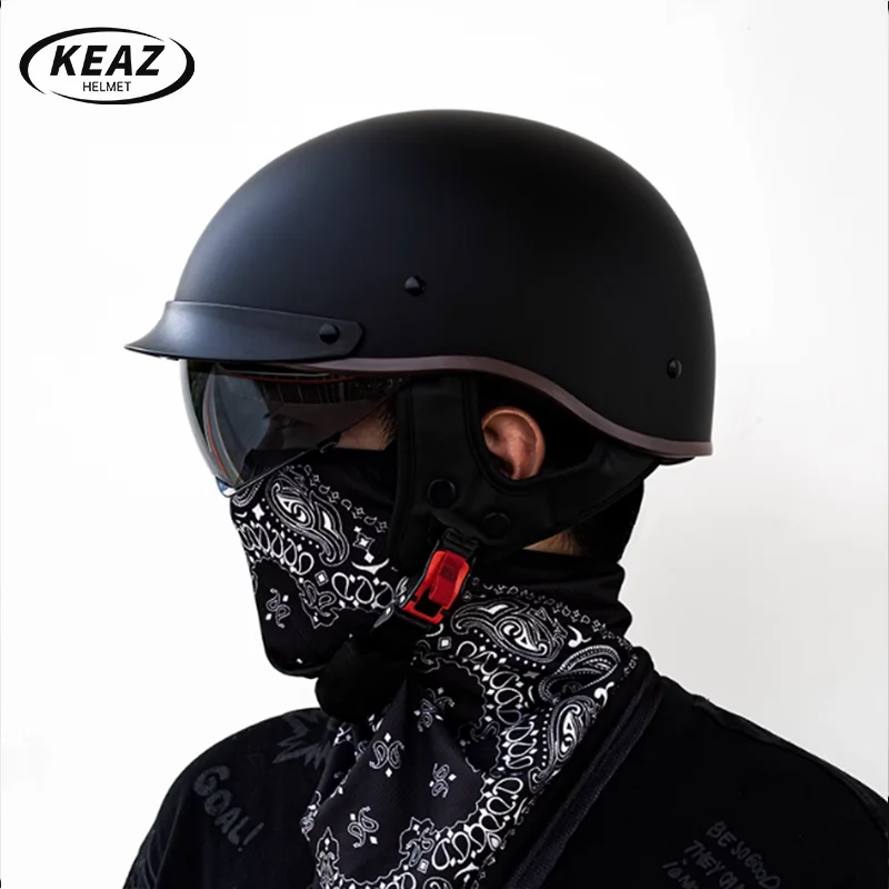 

Сертифицированный DOT легкий матовый черный полумотоциклетный шлем из АБС-пластика с внутренним солнцезащитным козырьком для защиты глаз для мужчин и женщин, круизер