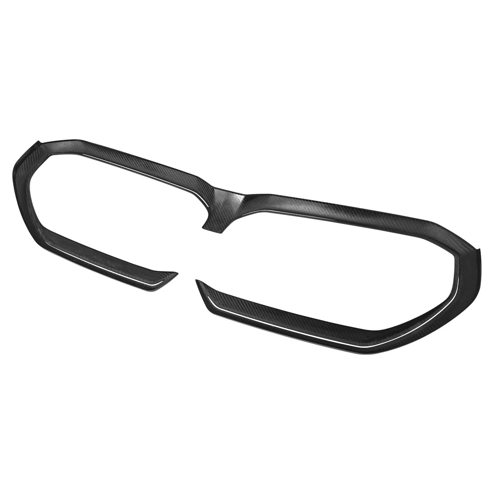 For BMW 5 Series G60 2024up Real Carbon Fiber Car Front Grille Cover Trim Molding Insert Garnish Protector Add on type