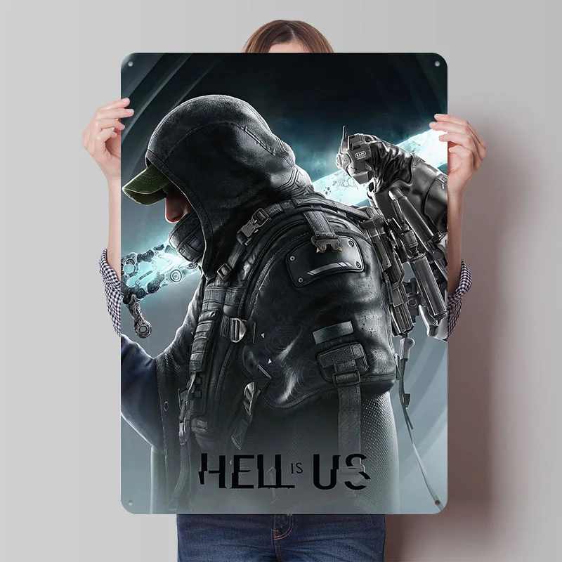 Hell Is Us Game Character Printed Poster Customized Wall Art Retro Vintage Metal Tin Signs for Gamer Decoration Home Decorations