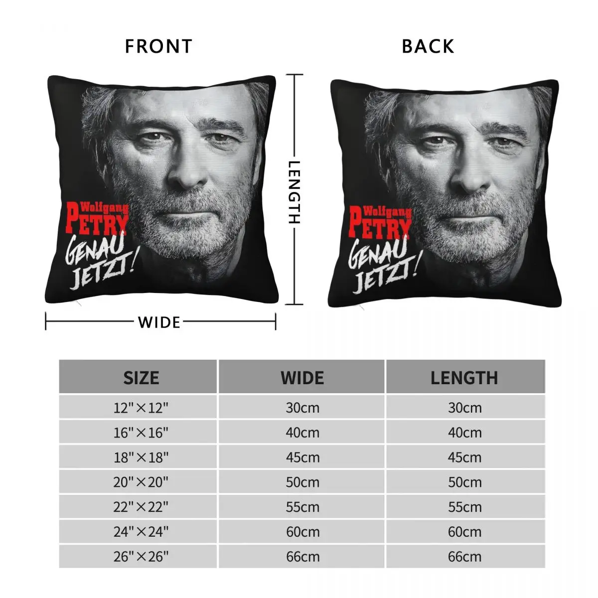 Wolfgang Petry Genau Jetzt Album Square Pillowcase Polyester Linen Velvet Printed Zip Decorative Room Cushion Cover