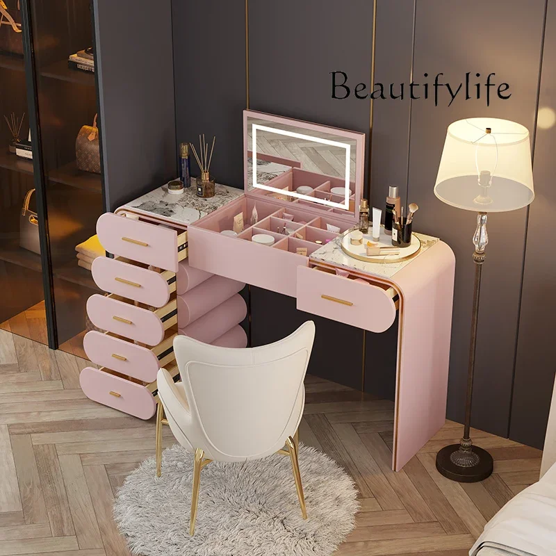 

стол кухонный Light Luxury Stone Plate Simple Modern Bedroom Makeup Integrated Table Storage Storage Curio Cabinet