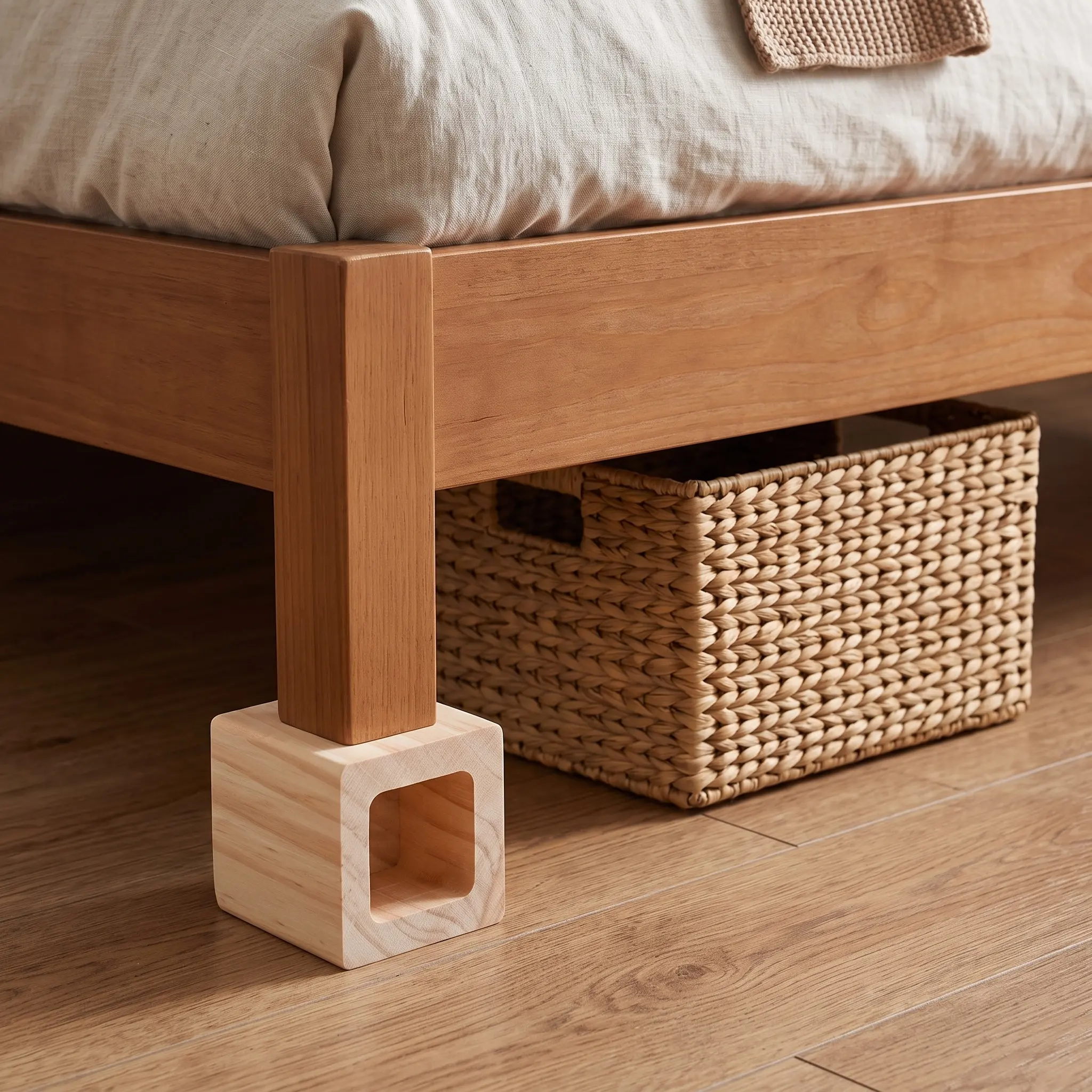4Pcs Wooden Furniture Feet Risers Square Solid Wood Bed Sofa Table Desk Chair Height Extender Blocks Furniture Feet Wood