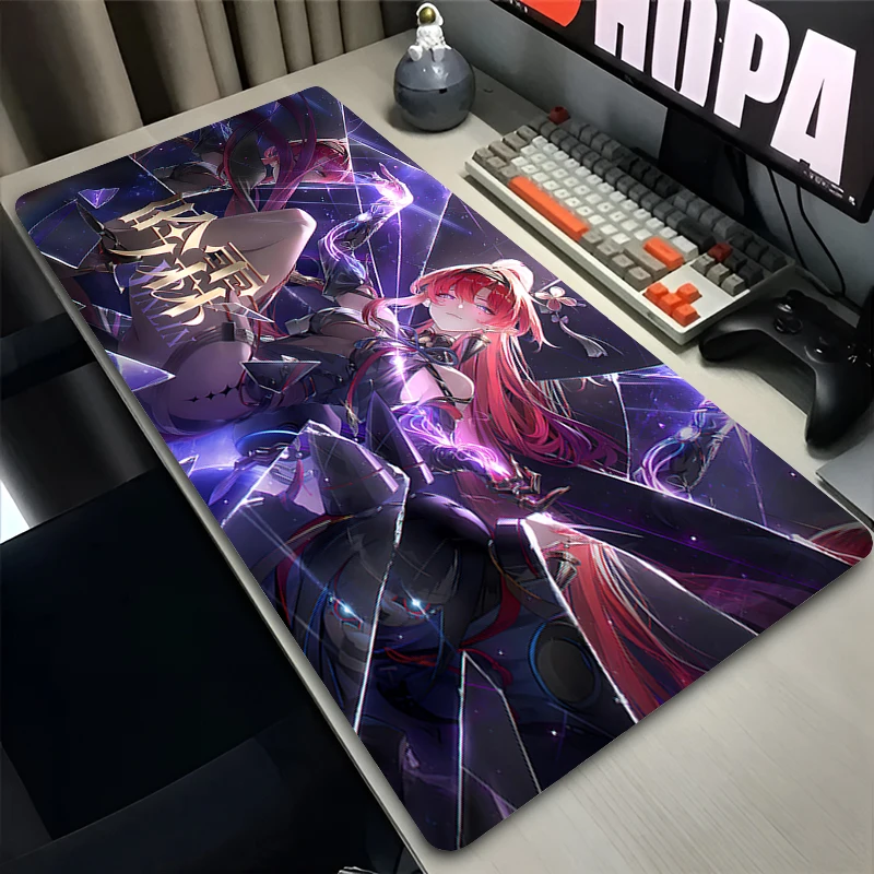 Mouse Pad Laptop Anime Extended Desktop Mat Computer Gamer W-wuthering Waves Yinlin Mousepad PC Gaming Accessories Keyboard Pad