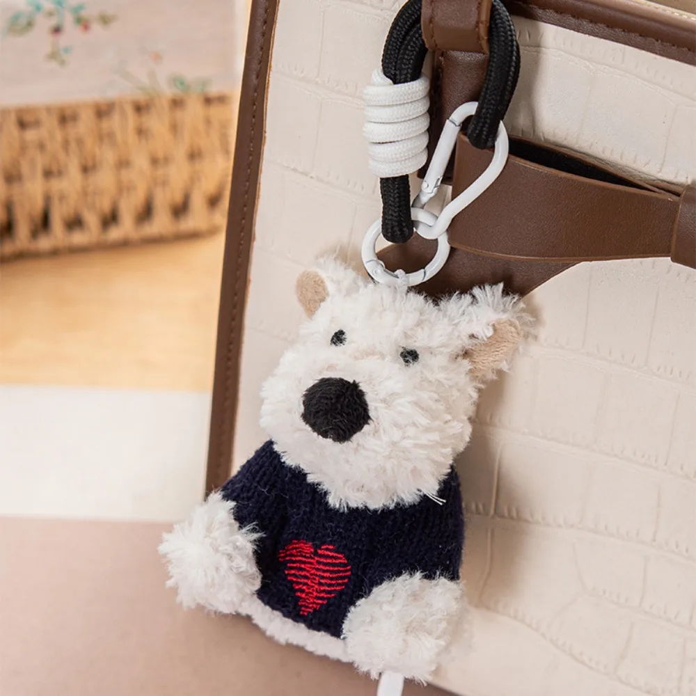 

Kawaii Stuffed West Highland Bag Pendant Cartoon Animal Plush Plush Puppy Doll Keychain Cute Anti-lost Car Hanging Pendant Girls