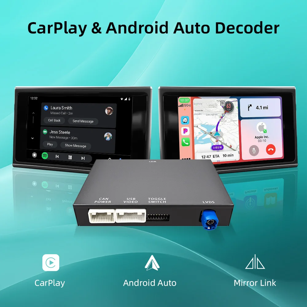 ANYFAR Wireless Carplay Android Auto Interface Retrofit สําหรับ Audi A6 C7 A7 2012-2016 RMC ระบบถอดรหัสกล่องโมดูล Airplay