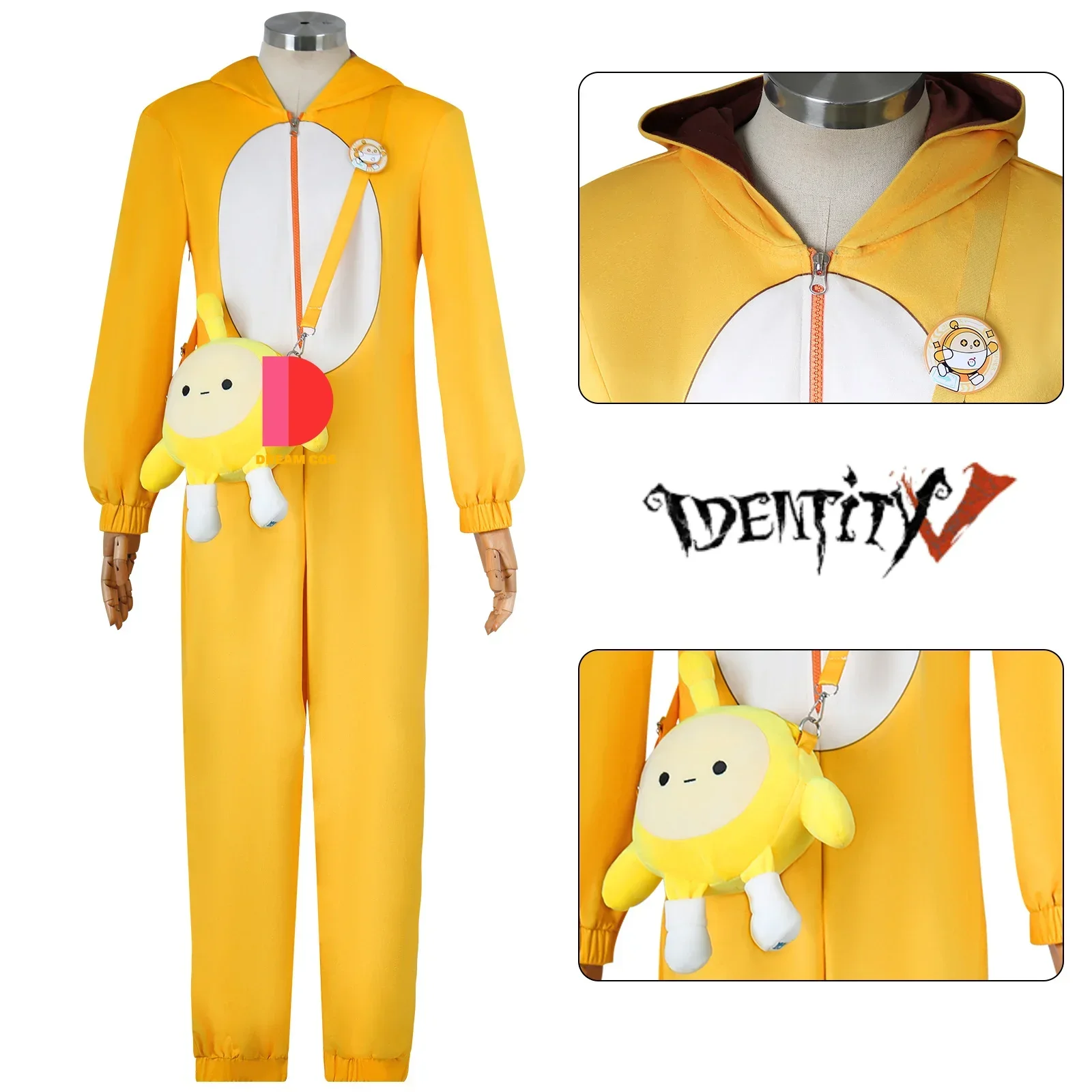 Identity V Lucky Guy Deduction Substitute Cosplay Costume Yellow Eggy Good Friend New Skin Jumpsuits Halloween Outfit Props Hot