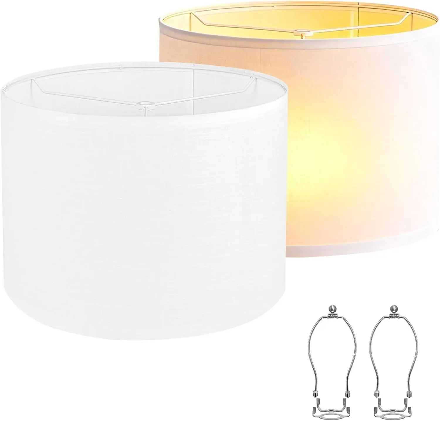 

Lampshades Set of 2, 11.6" Top x 12.6" Bottom x 10" High, Drum Lamp shades，Medium Lamp shade, Beige Lampshade Natural L