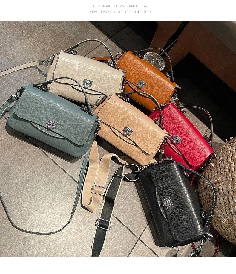 Women Bag Genuine Leather Lady Crossbody Shoulder Bag 2024 Fashion Advanced Sense Handbag Female Real Leather Messenger