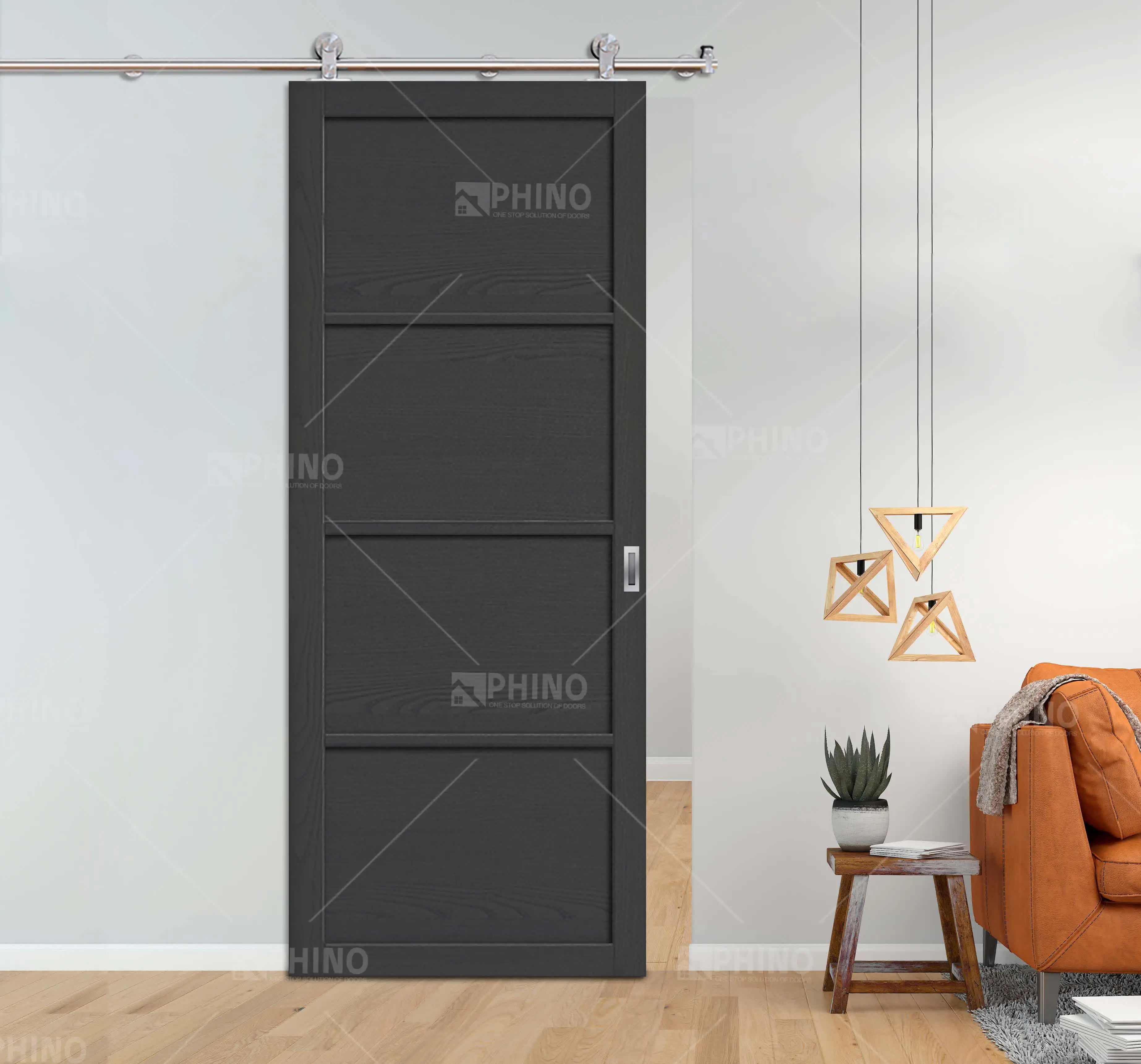 American Interior Sitting Room Door Sliding Floor Guide Adjustable Roller Wooden Barn Doors