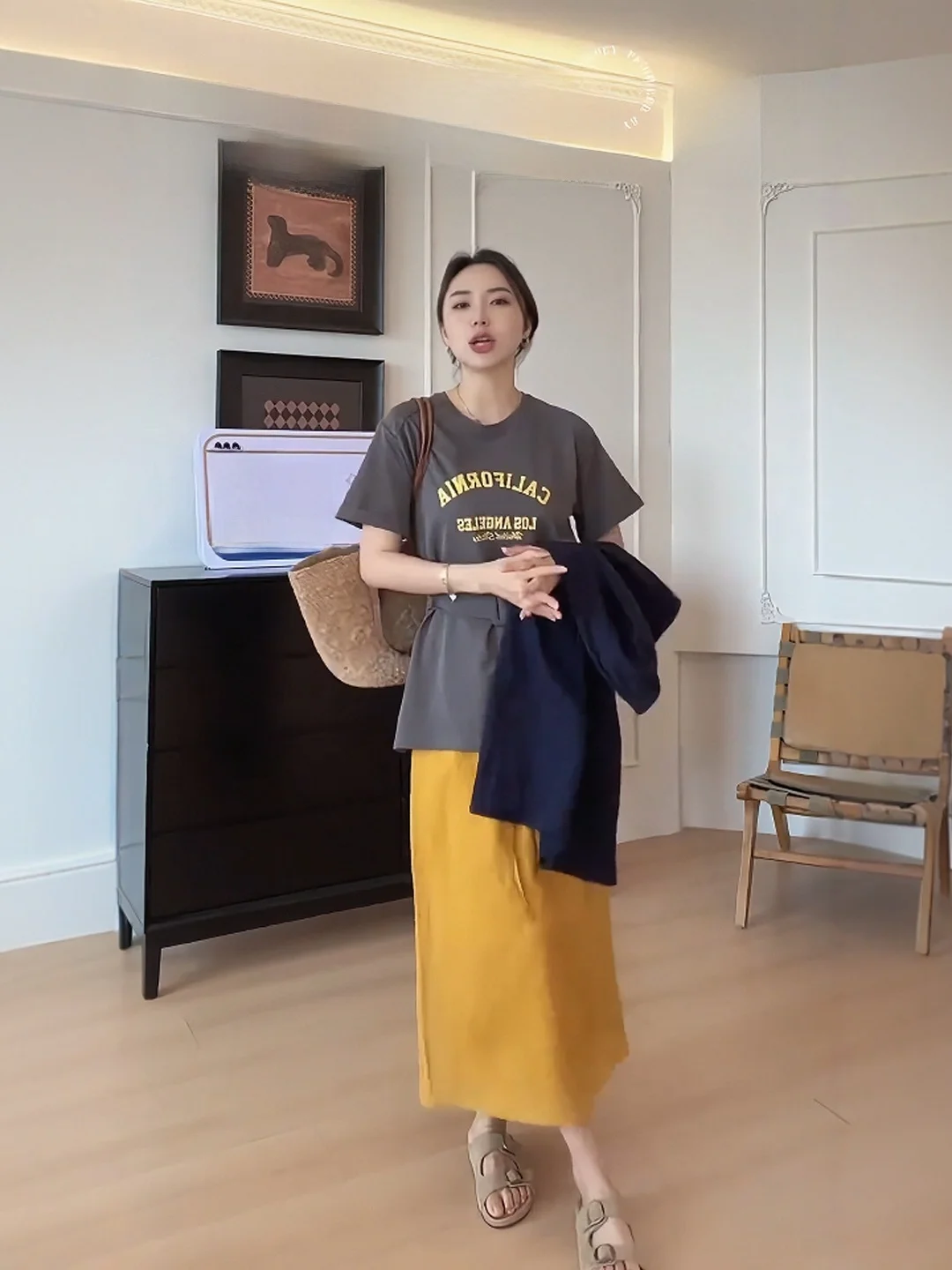 Утягивающая льняная юбка миди большого размера, свободная посадка, модная повседневная универсальная цельная летняя юбка с эластичной резинкой на талии