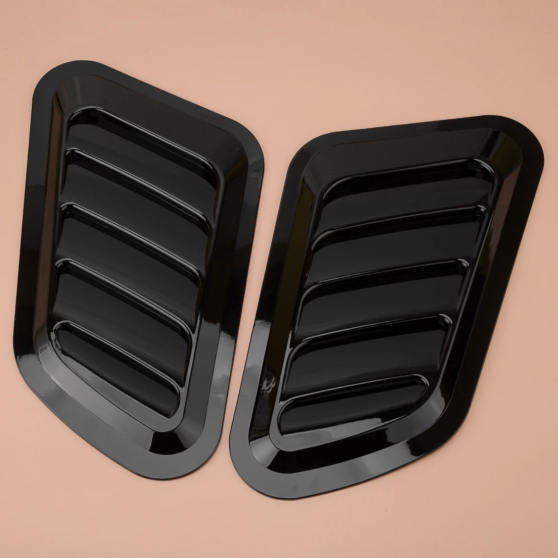 1-parowa osłona otworu wentylacyjnego maski silnika, pasująca do Forda, błyszcząca czerń