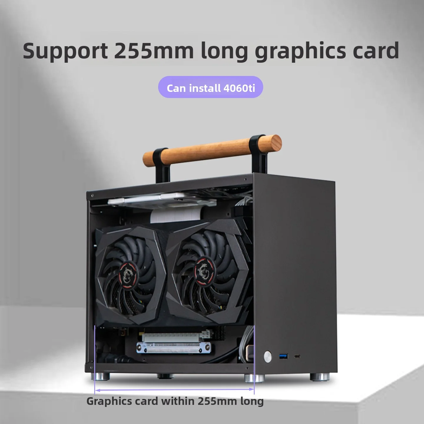 เคส P16 ITX อลูมิเนียมทั้งหมด ขนาด A4 สำหรับคอมพิวเตอร์พกพาขนาดเล็ก มินิแล็ปท็อป คอมพิวเตอร์ตั้งโต๊ะ พร้อมพาวเวอร์ซัพพลาย 1U