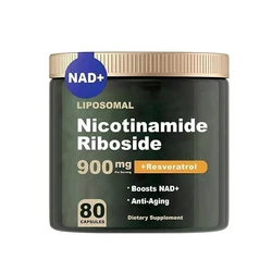 NAD+supplement nicotinamide nucleoside 900mg resveratrol quercetin -80 capsules for anti-aging, energy, and focus purposes