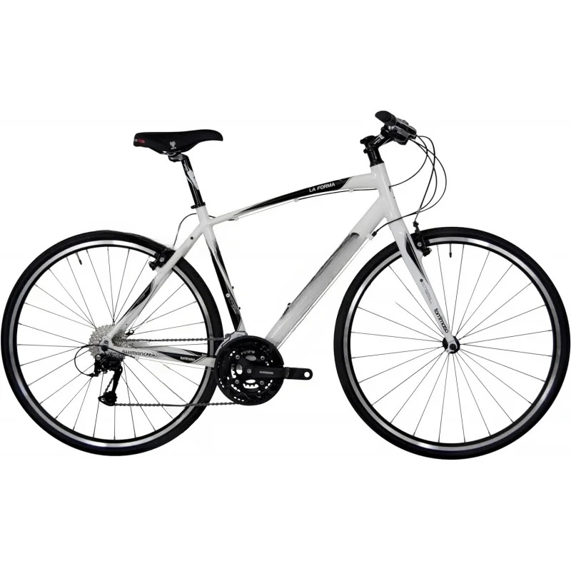 AQTommaso The Shape Lightweight Comfortable Hybrid Bikes,Fitness Bike,Black,White