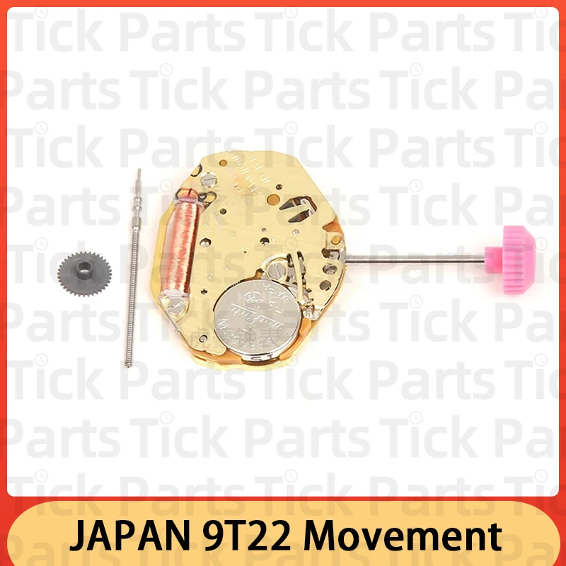 Pièces de mouvement de montre à quartz avec batterie, mouvement à deux mains, temps de voyage précis, importé du Japon, nouveau, 9T22