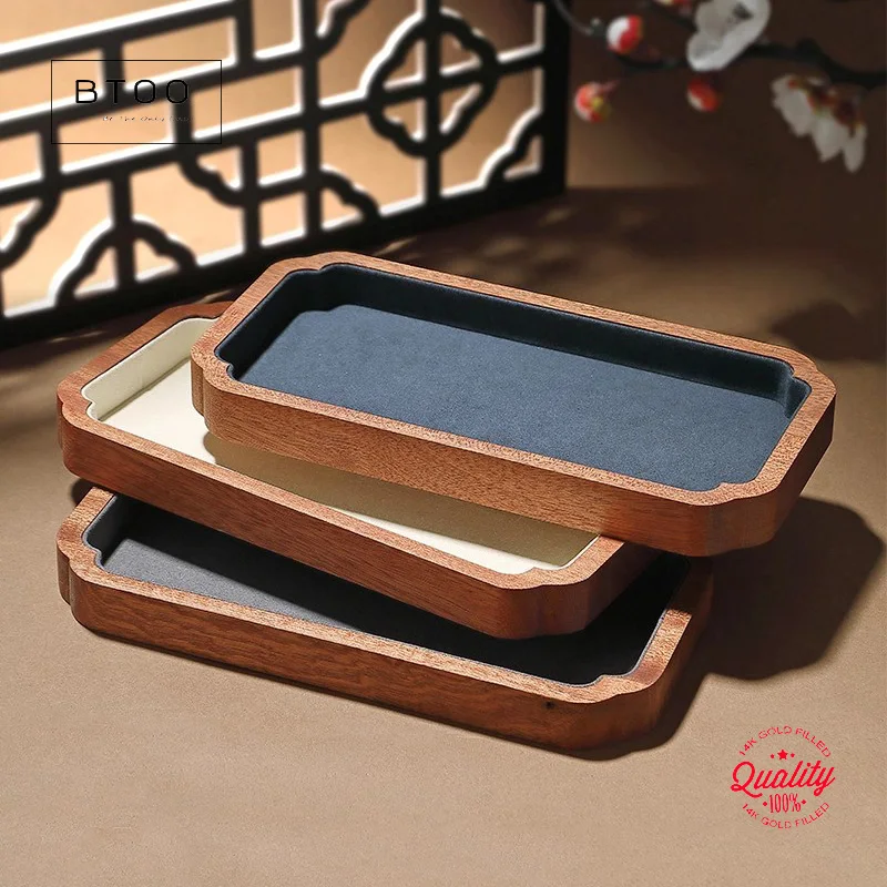 

Solid Wood Jewelry Display Tray Rectangle Wood Jewelry Display Tray Rings Earrings Bracelets Necklace Holder Organizer