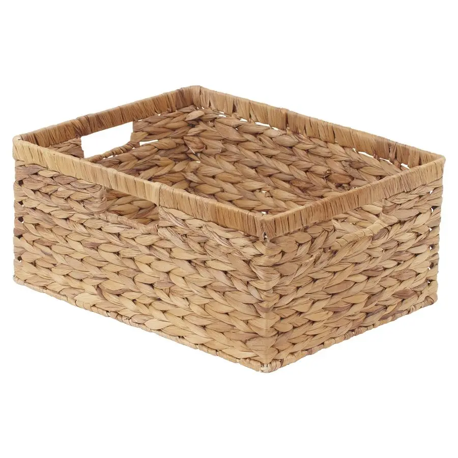 

Extra Large Wicker Baskets for Organizing, Water Hyacinth Storage Basket with Builtin Handles, 1 Pack