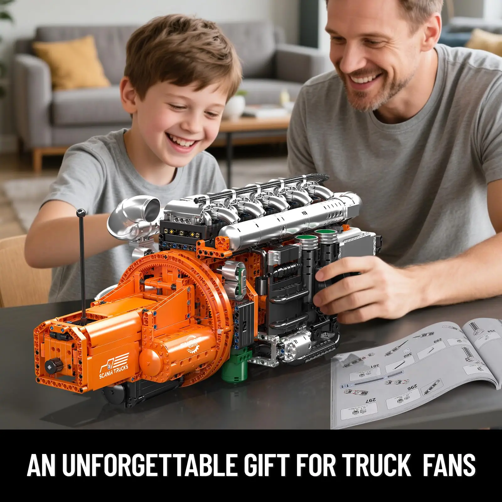 قالب الملك 10200 3236 قطعة محرك شاحنة ثقيلة مع محرك نقل بنة أطقم منمذجة الكبار لعبة الجذعية للبنين الأطفال