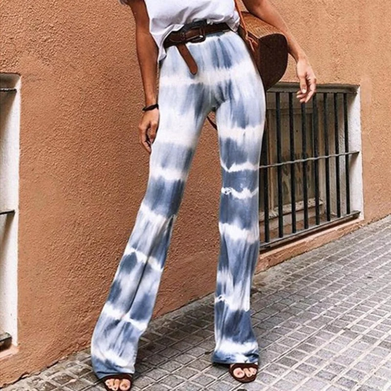 Women's Stripe Camping High Waist Thin Casual Harem Pants 2024 Female New Arrival Fashion Casual Retro Print Flare Pants Korean