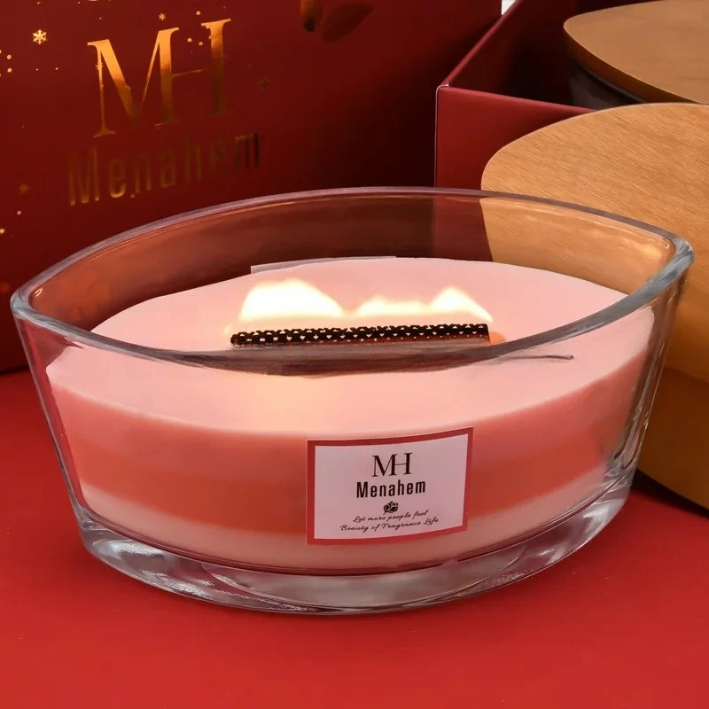 White Noise Scented Candle Boat Type Scented Candle Premium Sense Gift Box Set Souvenir Plant