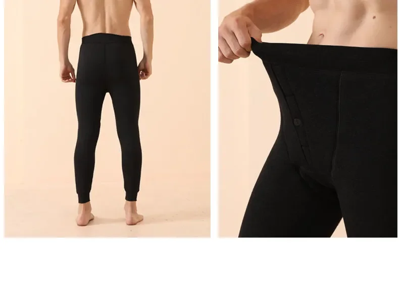 Men's Thermal Pants Stretch Leggings Alpaca Wool Winter Underwear Goods Cold Stretch Classic Plush Thick Cotton-padded Trousers