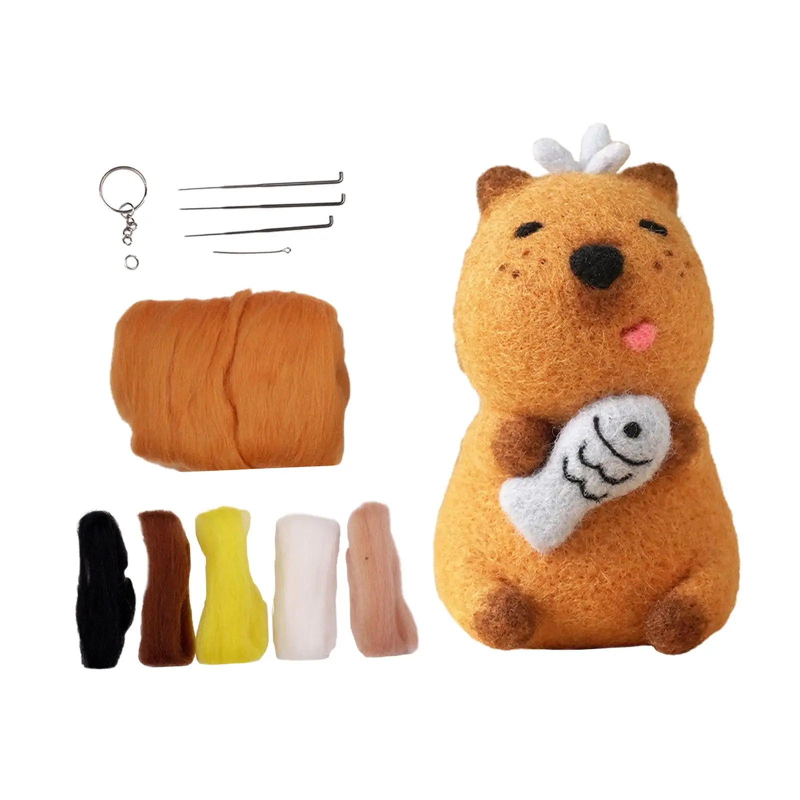 Capybara Doll DIY Wool Felt Material Needle Felting Material Felting Craft