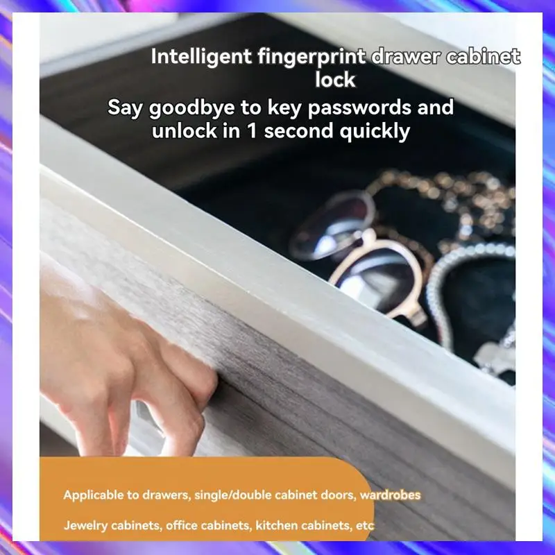 

A24U Fingerprint Lock No Punching Biometric Door Lock Low Power With Tricolor Lamp For Office And Home