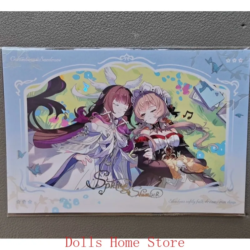 Anime Genshin Impact Sandrone Columbina Hyposelenia Cosplay Badge Bedge Colored Paper Cosplay Acrylic Keychain Pendant