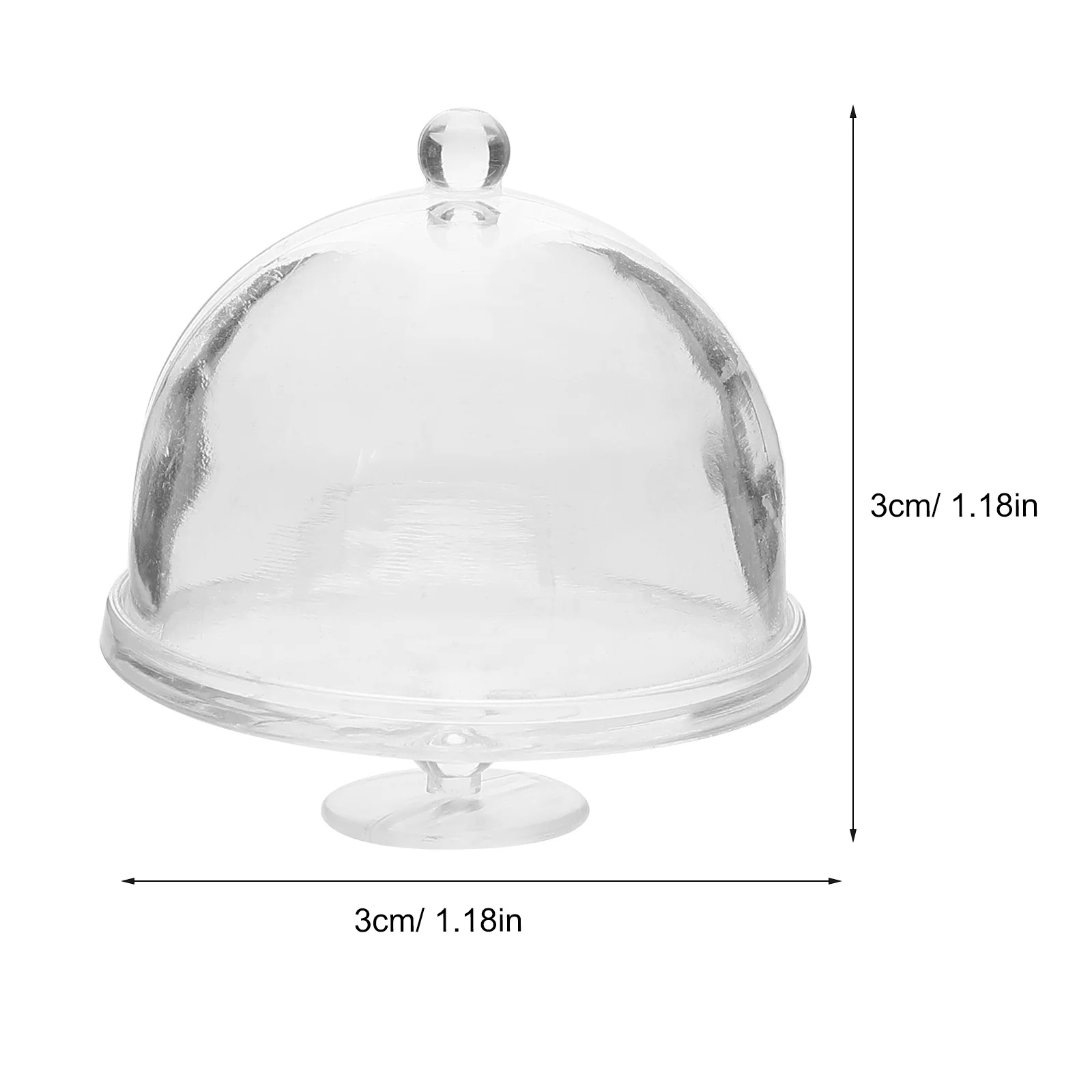 10 Pcs Cake Small Food Containers Mini Holder Stand with Dome Cover Cupcake Tray Transparent