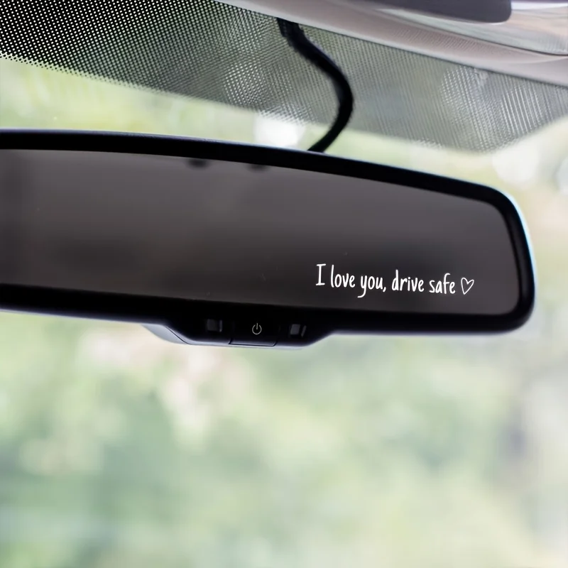 1 pegatina para espejo retrovisor de seguridad de conducción I Love You, calcomanía para espejo retrovisor de coche para mujer, calcomanía de vinilo