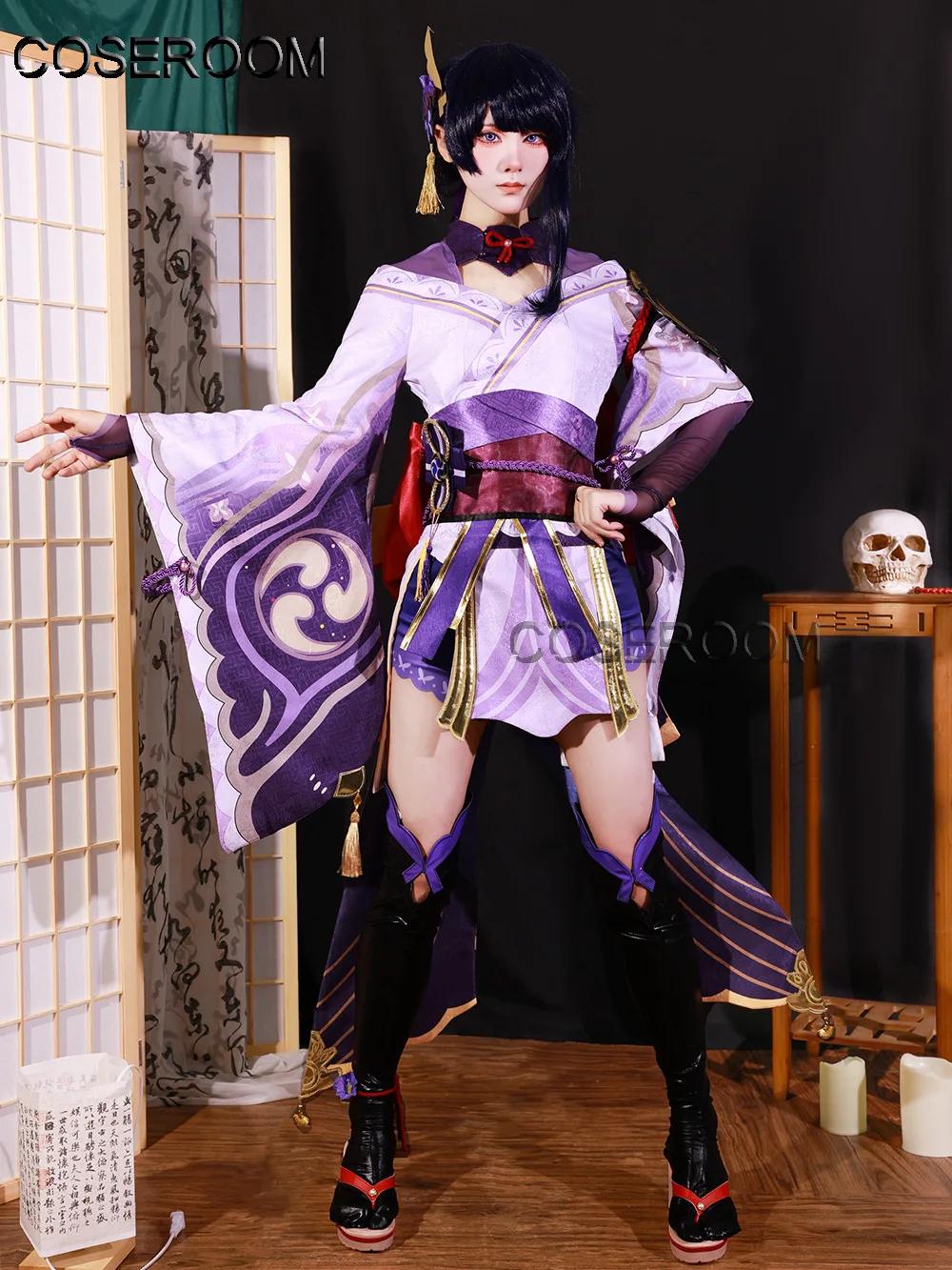Game GenshinImpact 3D Raiden Shogun Beelzebul Cosplay Costume Outfit Halloween Carnival Anime Comic Role Play Uniform